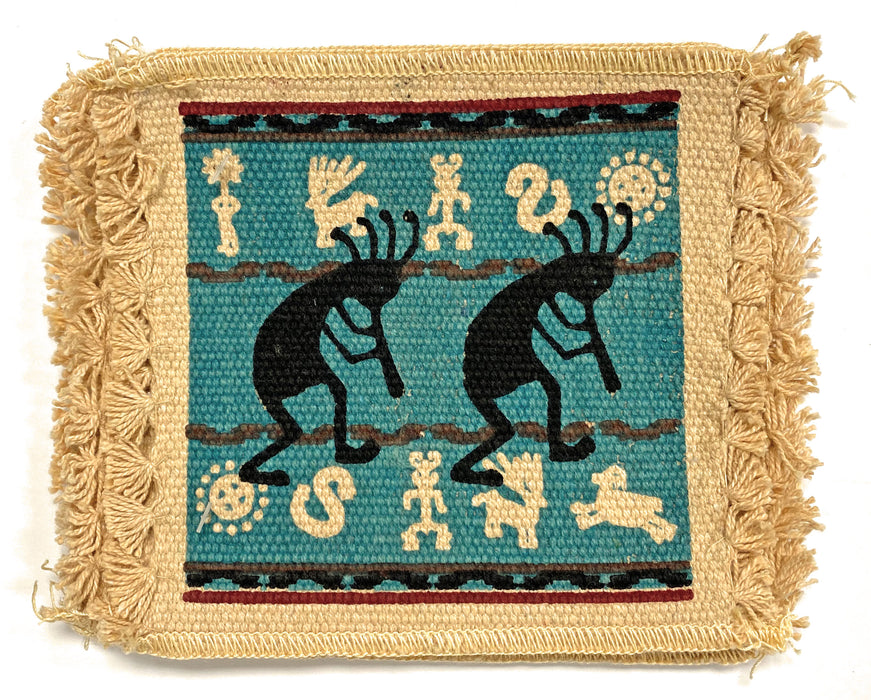 Cotton Stencil Coaster- Kokopelli Design