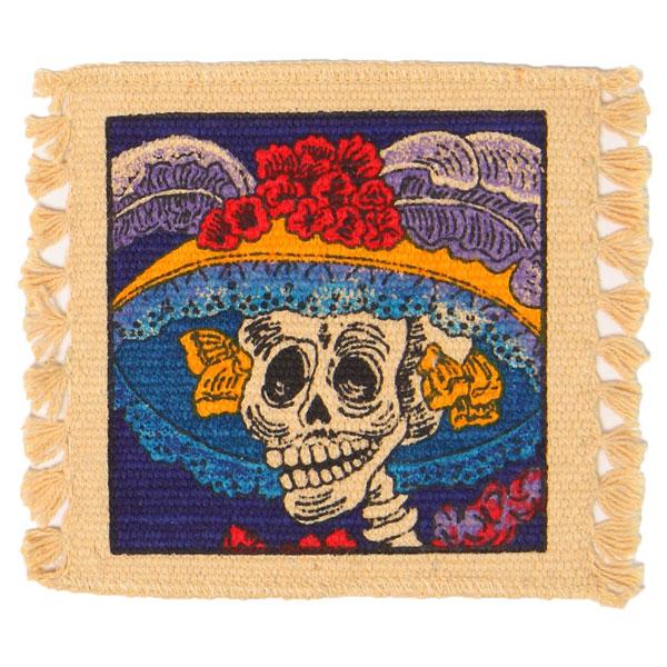 Cotton Stencil Coaster-Day of the Dead Design