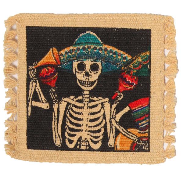 Cotton Stencil Coaster-Day of the Dead Design