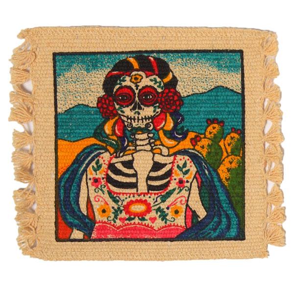 Cotton Stencil Coaster-Day of the Dead Design