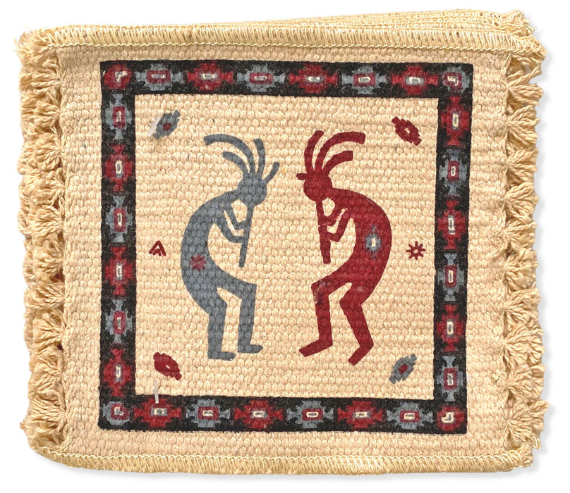 Cotton Stencil Coaster- Kokopelli Design