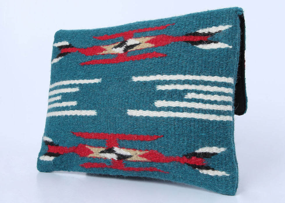 Southwest Wool Chimayo-Style Clutch Purse in design C, back side