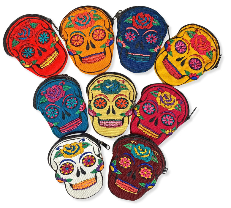 24 PACK Embroidered Skull Coin Purse, Only $4.25 ea!