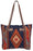 Handwoven wool Maya Modern Purse in classic zapotec-style design, navy blue and rust.