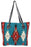 Handwoven wool Maya Modern Purse in classic zapotec-style design, turquoise and rust