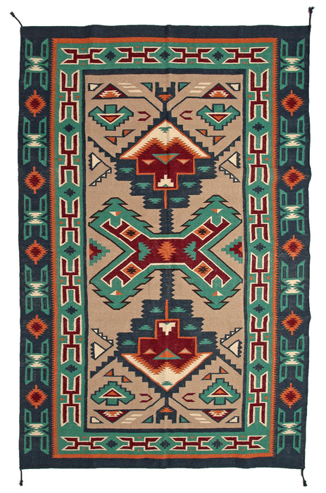 4' x 6' Handwoven Wool Trading Post Rug #784