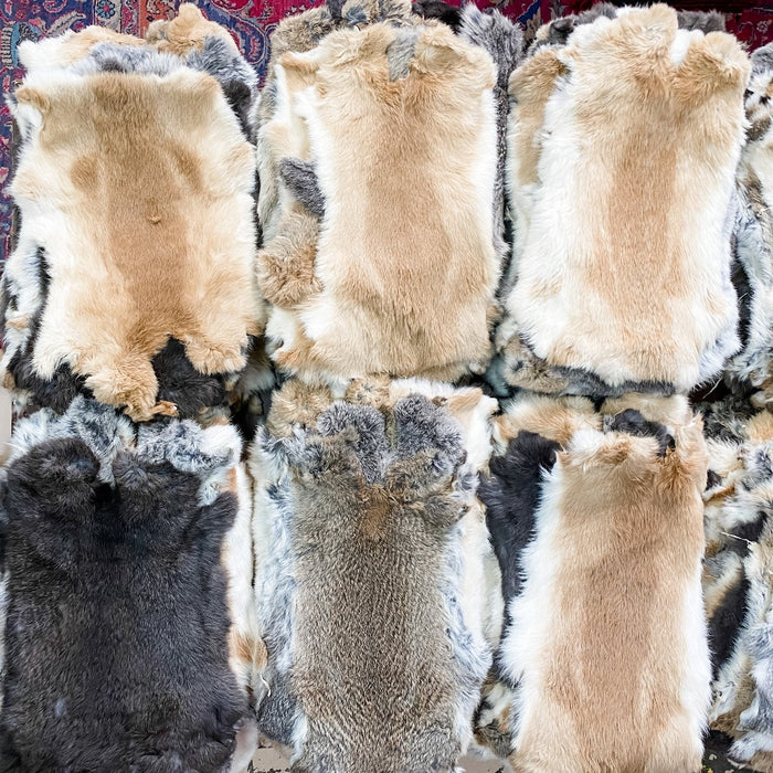 6 Pack First Grade Large Natural Rabbit Pelts! IN STOCK NOW! Only $7.75 ea.!