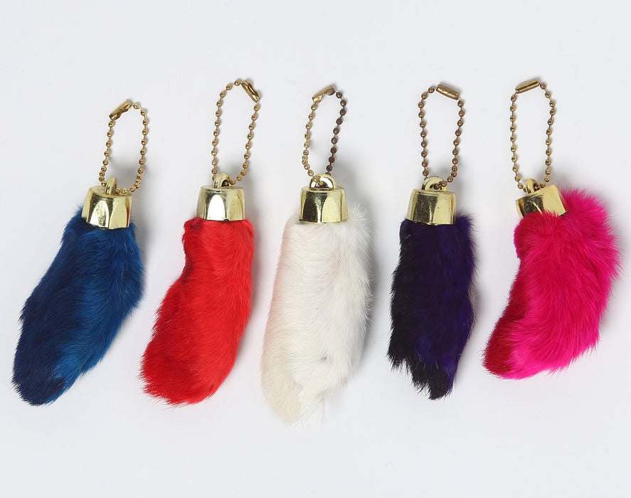 10 PACK Colored Rabbit's Foot Keychains, Only $1.75 each!