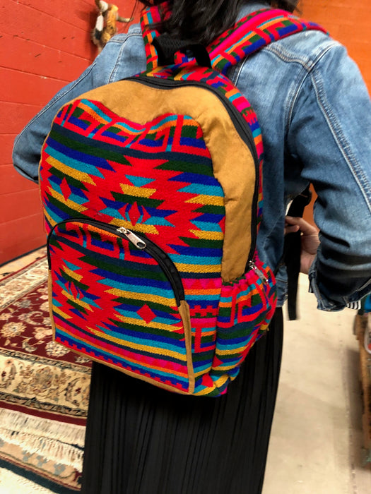 Colorful patterned backpacks from Ecuador, shipped assorted.