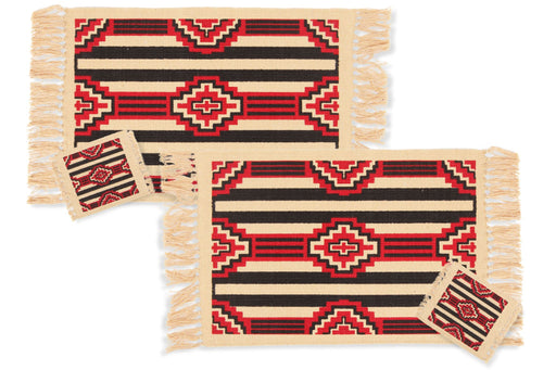 12 pack Cotton Stencil Table Mat and coaster sets in design 153.