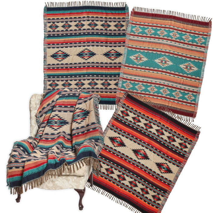 6 Pack Cotton Accent Throws, Design #14A-C! Only $15.50 ea!