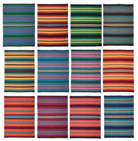 Psychedelic Colored Southwest Peyote Falsa Blankets from El Paso Saddleblanket