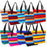 10 pack Serape Tote Bags in assorted vibrant colors.