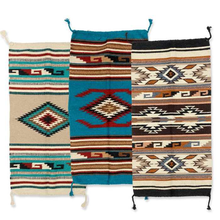 3- Handwoven 20" x 40" Wool Weavings!  Only $22.25 ea!