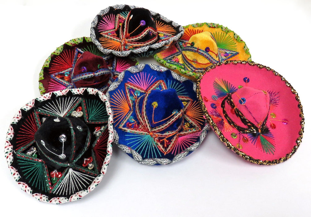 <font color=red> 24 </font> Colorful 5"-6" Mini Mexican Sombreros ! Wholesale $3.50 ea.!