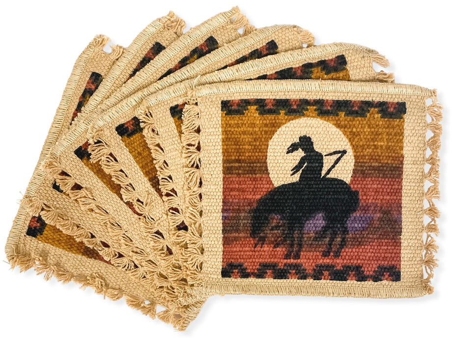 Cotton Stencil Coasters-End of Trail Design