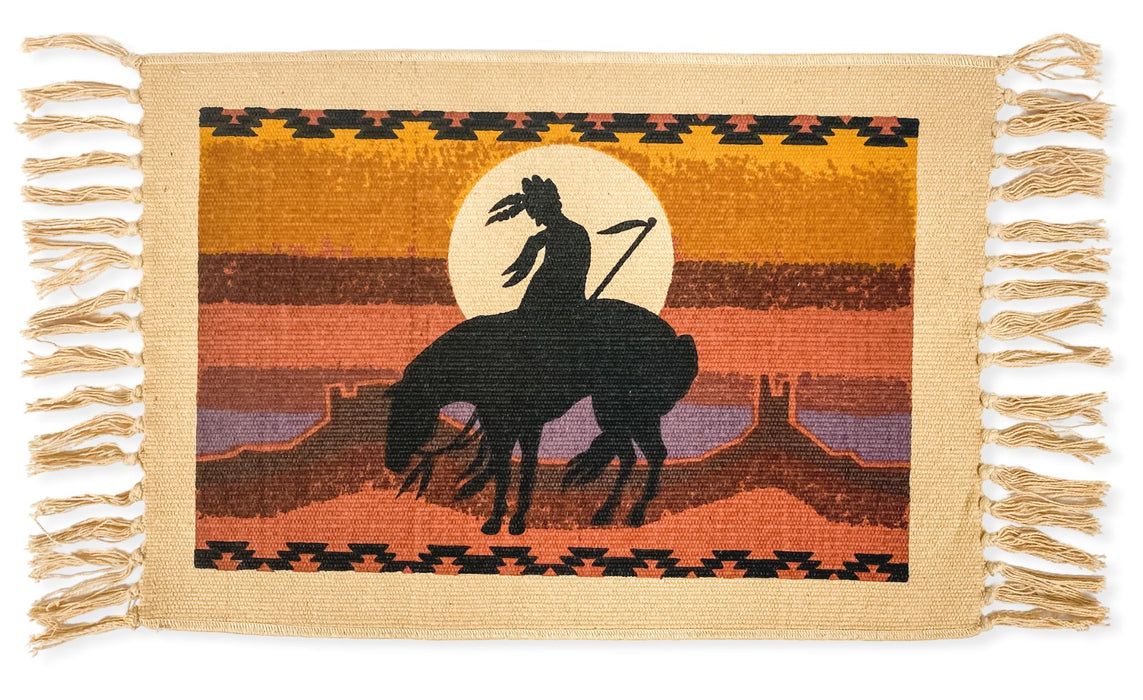 Cotton Stencil Table Mat - End of Trail Design
