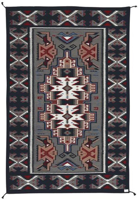 4' x 6' Handwoven Wool Trading Post Rug #677