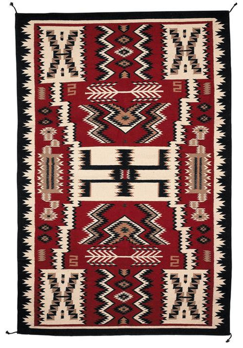 4' x 6' Handwoven Wool Trading Post Rug #722