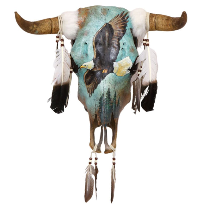 Southwest-Style Cow Skull, Soaring Eagle 1