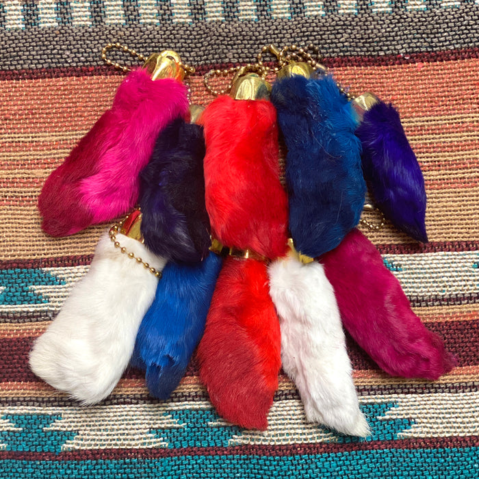 10 PACK Colored Rabbit's Foot Keychains, Only $1.75 each!