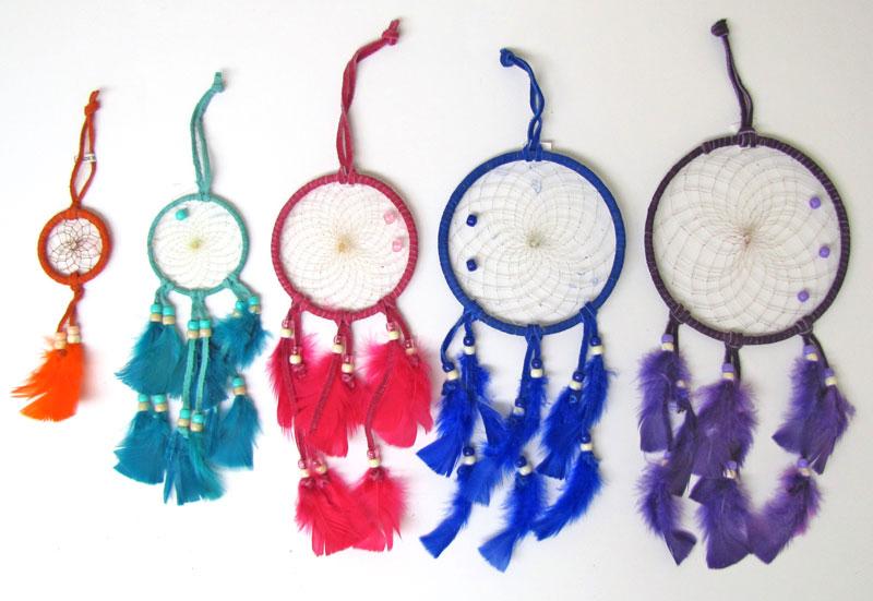 6"  COLORFUL DREAM CATCHERS