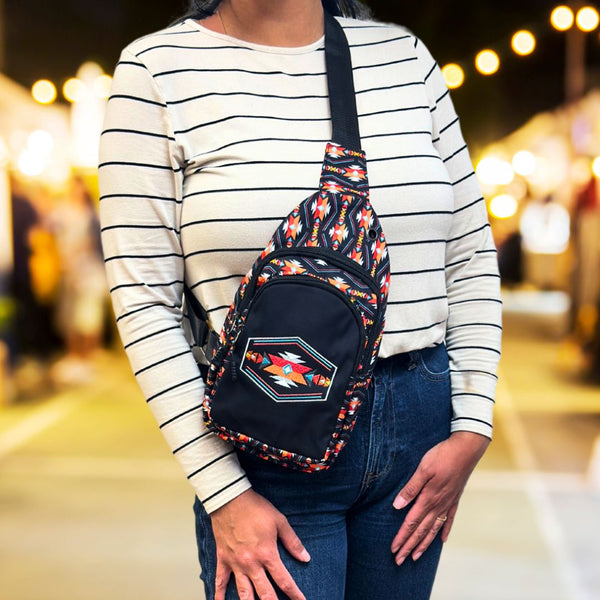 Embroidered Sling Bag
