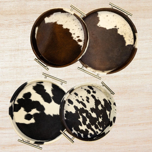 Round Cowhide Tray