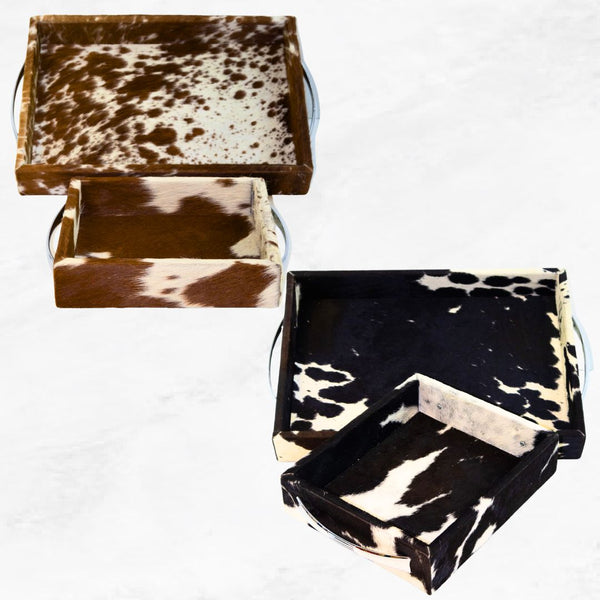 Square Cowhide Tray