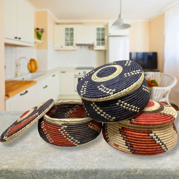 Handwoven Lidded Accent Basket