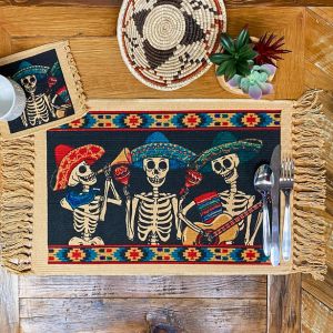 Day of the Dead Table Mats — El Paso Saddleblanket