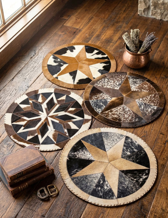 3' Round Cowhide Rug