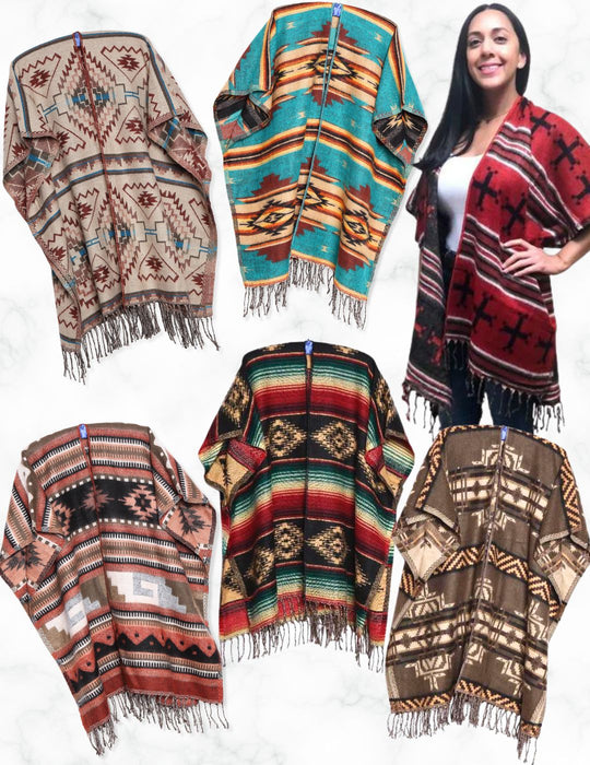 6 Classic Southwest Ruanas Package Deal! Only $18.00 ea.