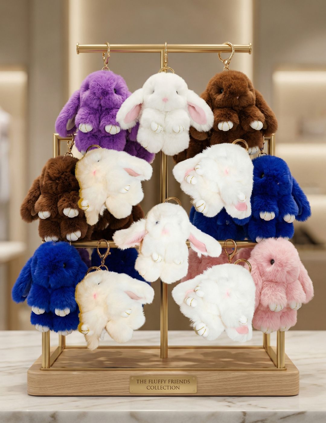 スマホアクセサリー rabbit_xxx Authentic Rabbit Fur Keychain — El Paso Saddleblanket