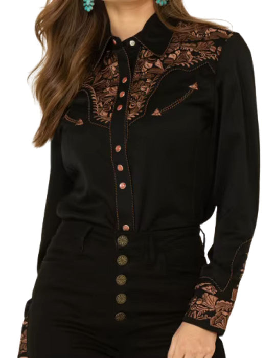 BLACK WOMEN'S WESTERN SHIRT 1, MD