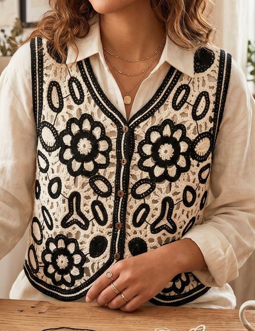 RUST FLORAL VEST 5