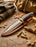 Black Hunter Knife with Leather Sheath