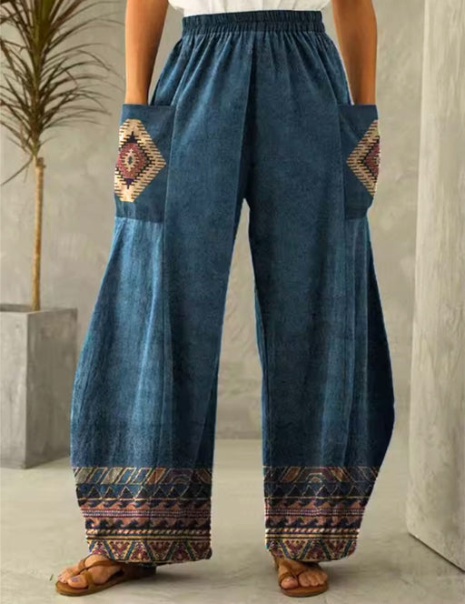 Bohemian Wide-Leg Pants 1B, X-Large