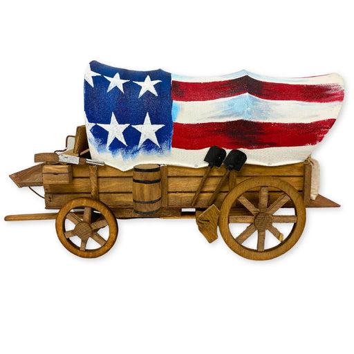 <FONT COLOR="RED">NEW!</FONT> SouthWest Hand Painted American Flag Covered Wagon.