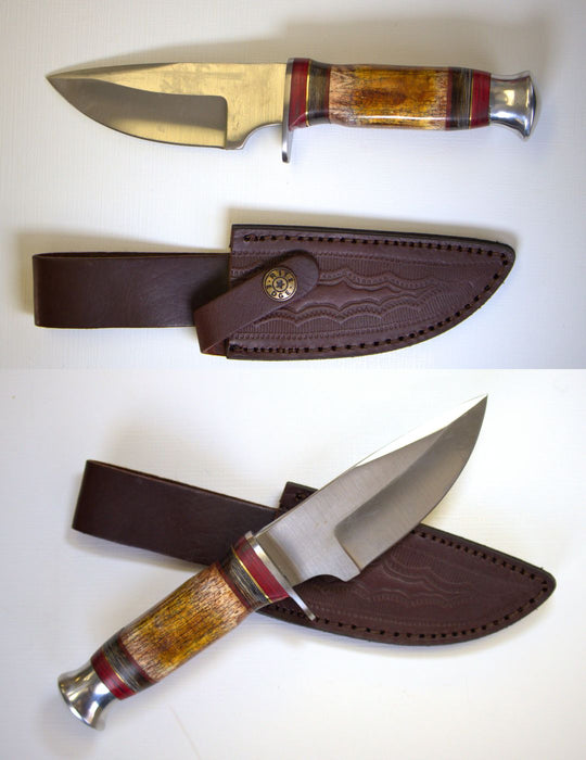 Cave Bone Hunter Knife with Leather Sheath