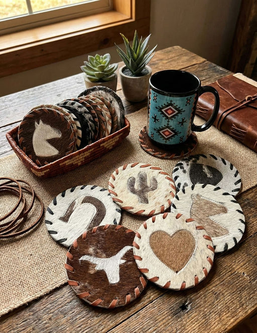 Cowhide coasters