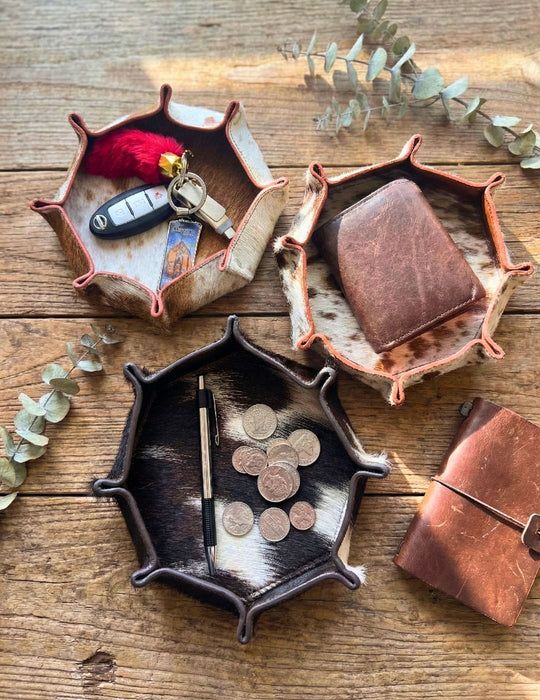 Cowhide Octagon Tray