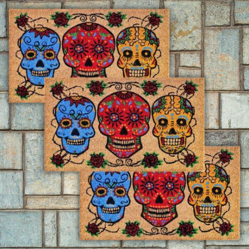 3 Popular Day of Dead Style Doormats. Only $9 ea.
