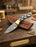 Damascus Skinner Knife with Leather Sheath