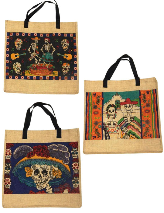 6 Day of Dead Jute bags! Only $3.50 ea!