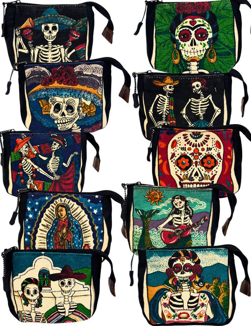 Day of the Dead Canvas Coin Bags - 20 Pack