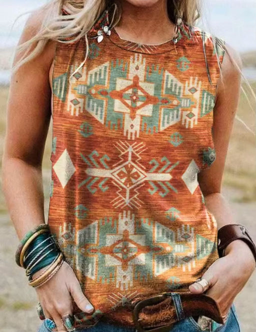 PRINTED SLEEVELESS TOP 2, X-Large
