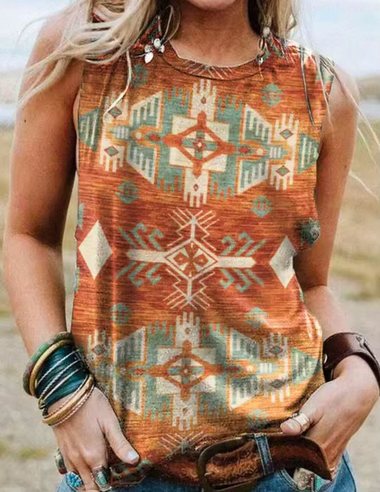 PRINTED SLEEVELESS TOP 2, Large