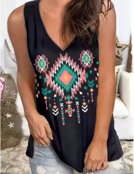 PRINTED SLEEVELESS TOP 4, Large