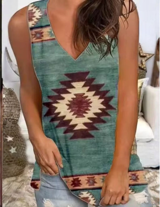 PRINTED SLEEVELESS TOP 5, X-Large